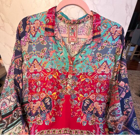 Stunning Johnny Was silk tunic; size small EUC boho chic - Picture 3 of 6